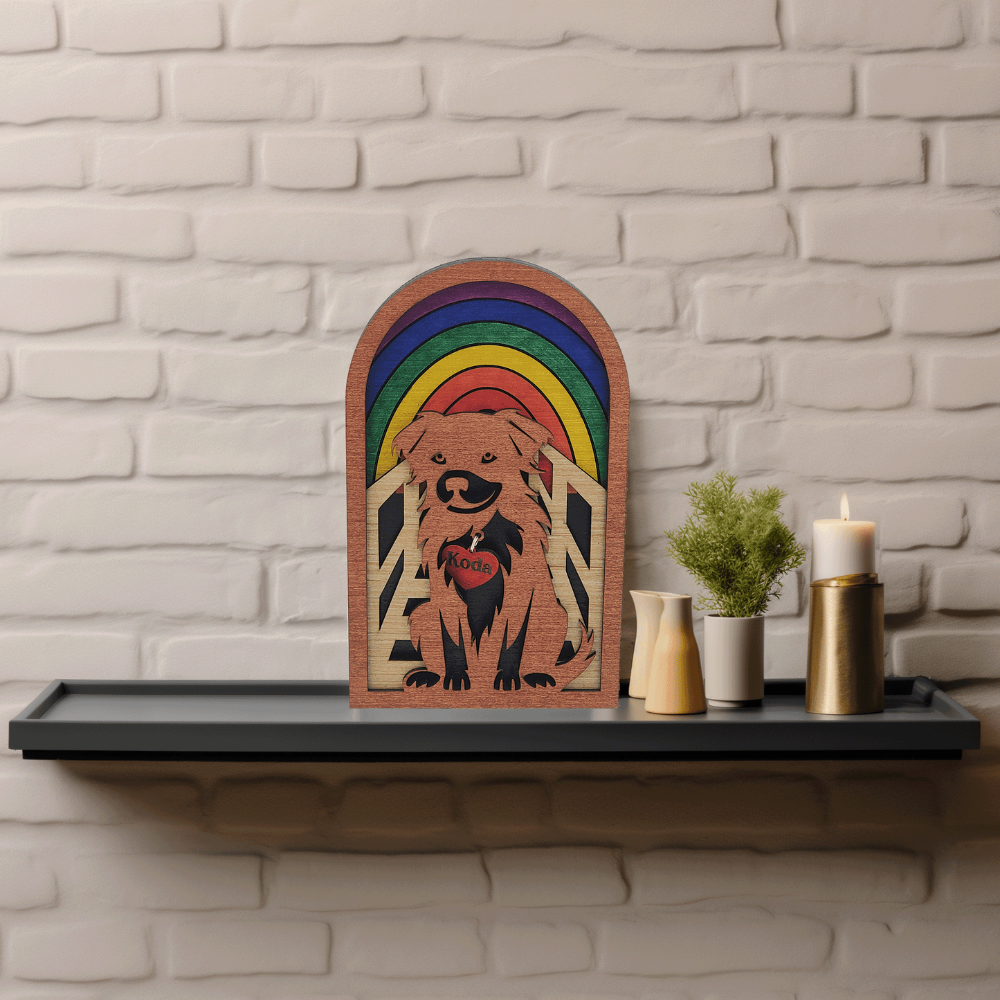 Pet Memorial Plaque - Rainbow Bridge Dog - #0004